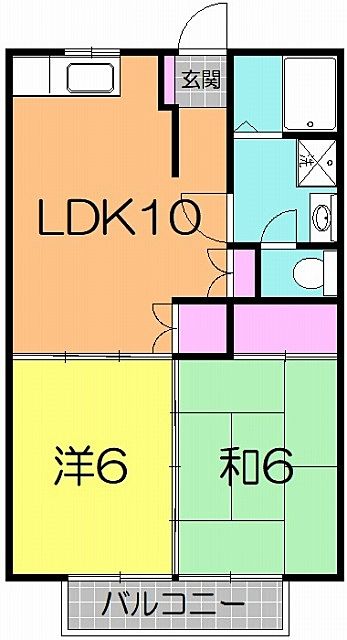 間取り 仙台市 太白区 泉崎 アパート 2LDK 間取り