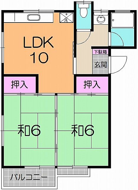 間取り 仙台市太白区長町 賃貸アパート
