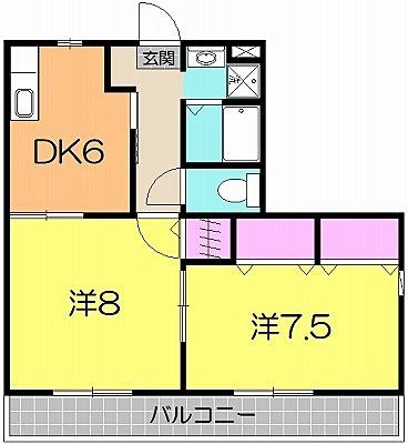 201号室 間取り 仙台市太白区富沢南 マンション