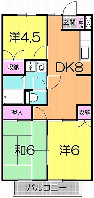 間取り 仙台市太白区大野田 アパート 間取り