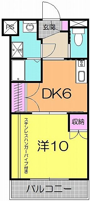 間取り 宮城県仙台市太白区大野田 賃貸マンション 1DK