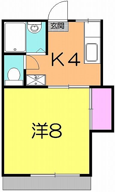 間取り 仙台市太白区鈎取本丁 アパート 1K