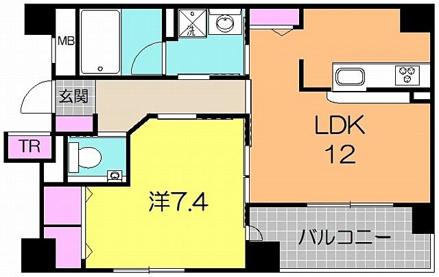 間取り 仙台市太白区 長町南 賃貸マンション 1LDK 間取り