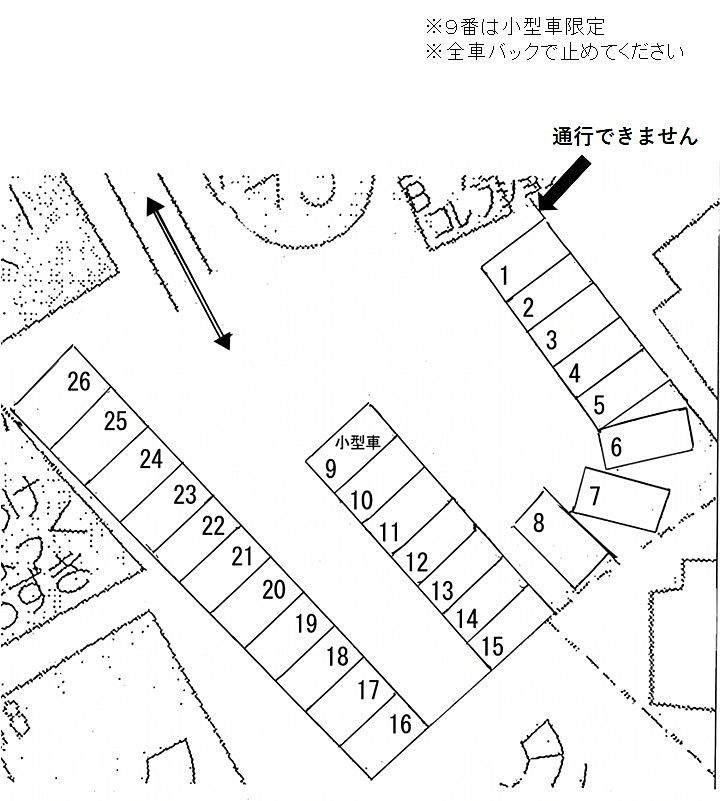 配置図 宮城県仙台市太白区 八本松 駐車場